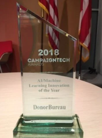 Award recognition mark for the PrecisionProspecting donor acquisition results